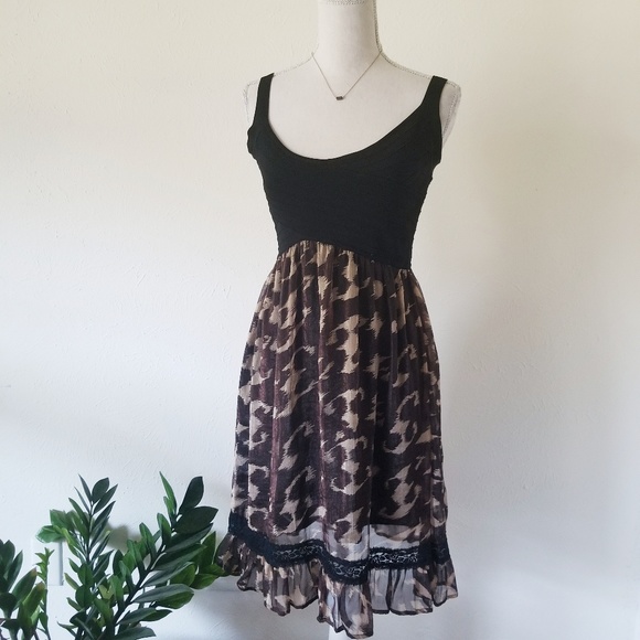 Farinelli Dresses & Skirts - Farinelli Bandeau Animal Print Fit and Flare Dress